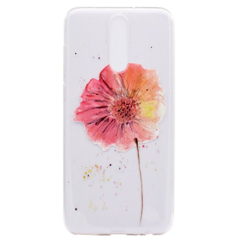 Hoesje Huawei Mate 10 Lite Telefoonhoesje Transparante Aquarel Klaproos