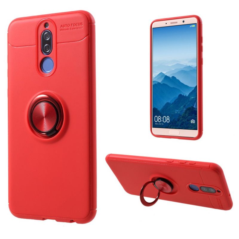 Hoesje voor Huawei Mate 10 Lite Rood Zwart Gemetalliseerde Steunring