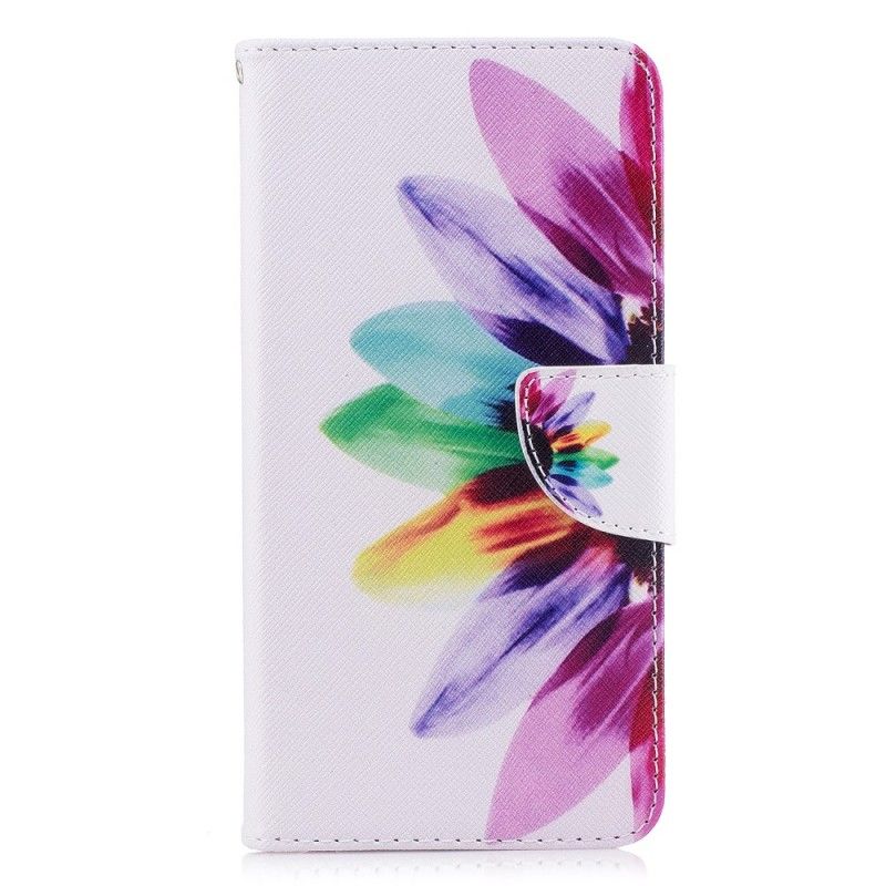 Leren Hoesje Huawei Mate 10 Lite Aquarelbloem