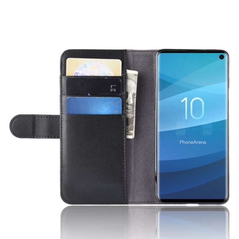 Bescherming Hoesje Samsung Galaxy S10 Bruin Zwart Splitleer
