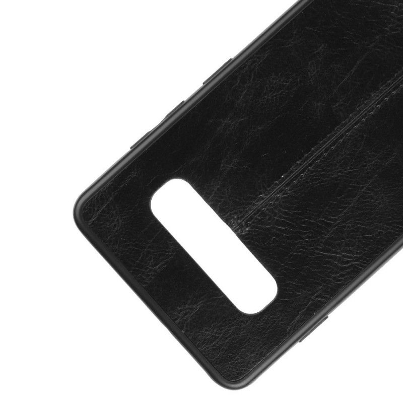 Case Hoesje Samsung Galaxy S10 Rood Zwart Telefoonhoesje Gestikt Leereffect