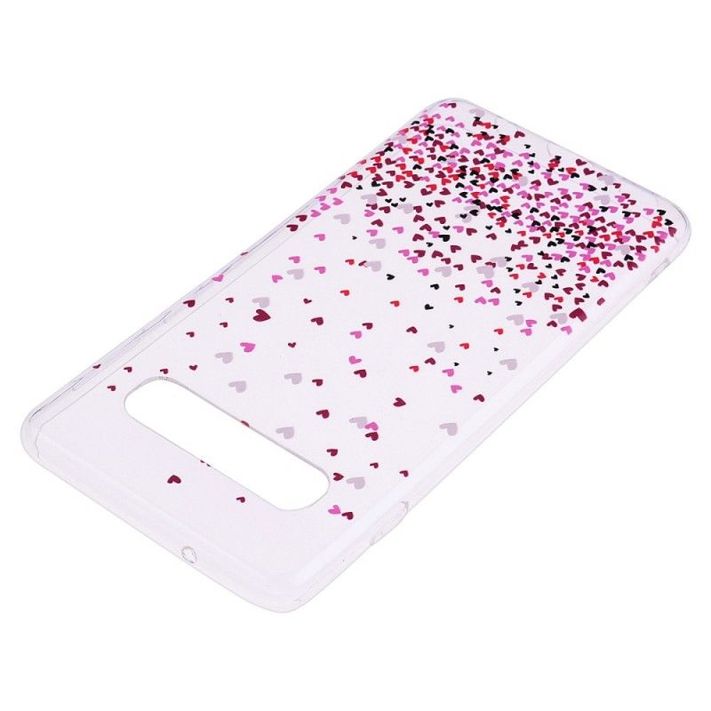 Case Hoesje Samsung Galaxy S10 Telefoonhoesje Doorzichtige Meerdere Rode Harten