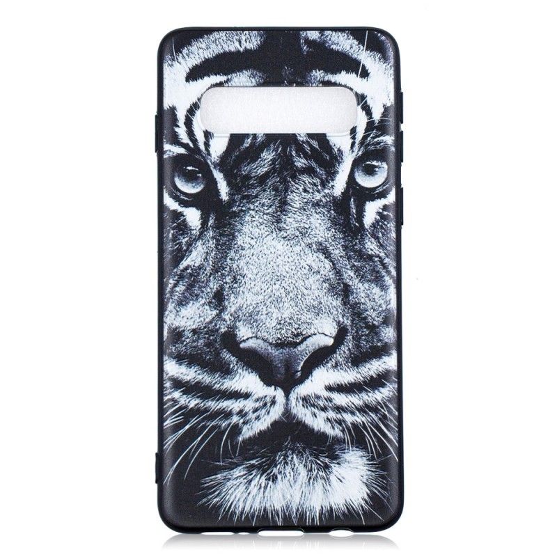 Case Hoesje Samsung Galaxy S10 Telefoonhoesje Zwart-Witte Tijger