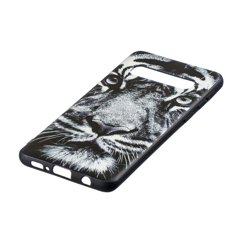 Case Hoesje Samsung Galaxy S10 Telefoonhoesje Zwart-Witte Tijger