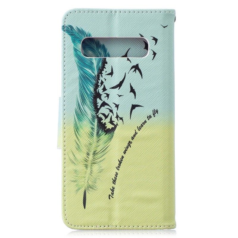 Cover Folio-hoesje Samsung Galaxy S10 Telefoonhoesje Leren Vliegen