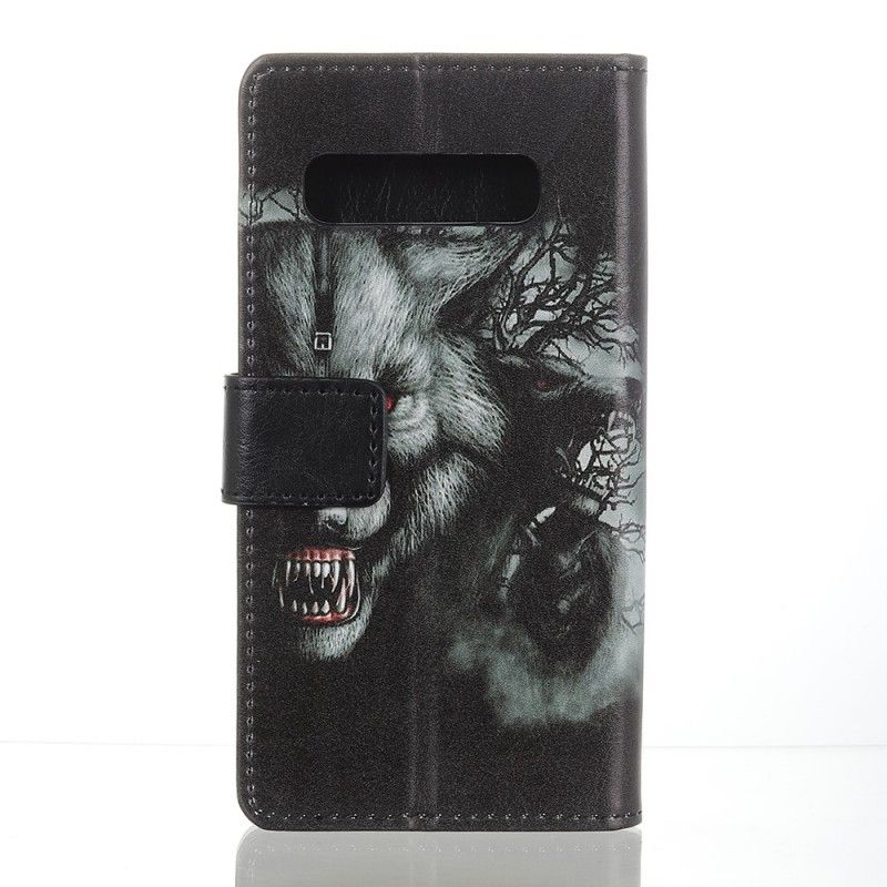 Cover Folio-hoesje Samsung Galaxy S10 Telefoonhoesje Weerwolf