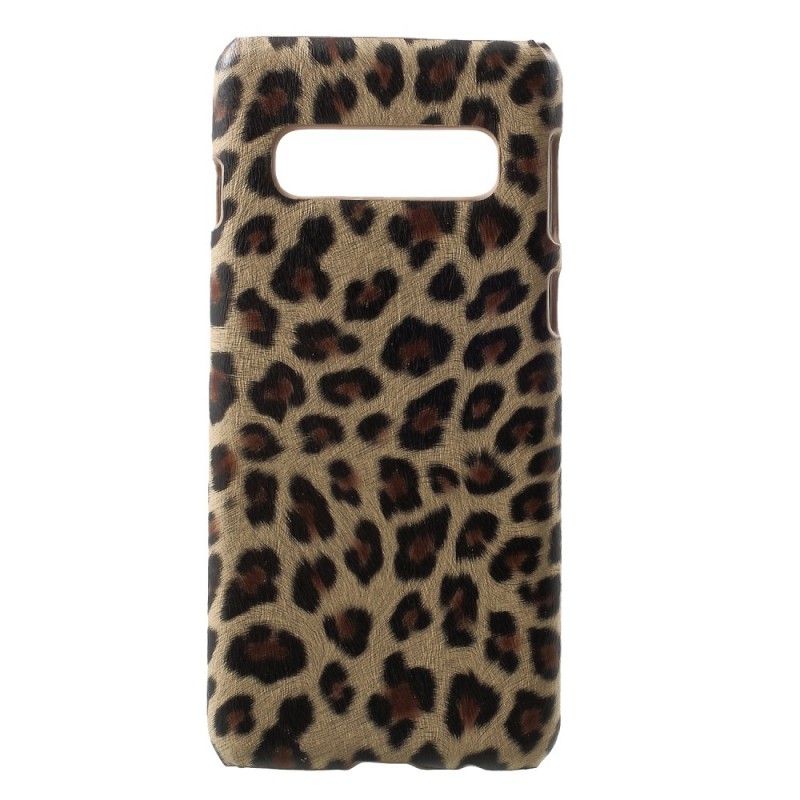 Cover Hoesje Samsung Galaxy S10 Bruin Telefoonhoesje Luipaard