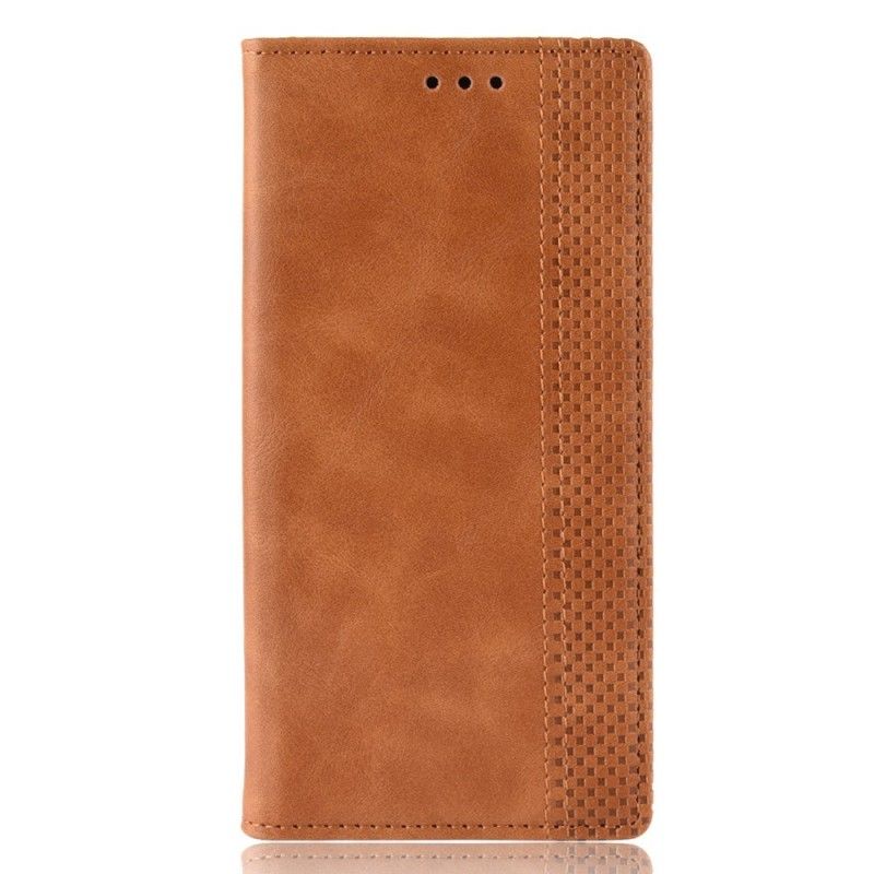 Folio-hoesje voor Samsung Galaxy S10 Rood Zwart Gestileerd Vintage Leereffect