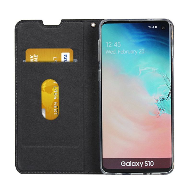 Folio-hoesje voor Samsung Galaxy S10 Rood Zwart Ultra Finesse