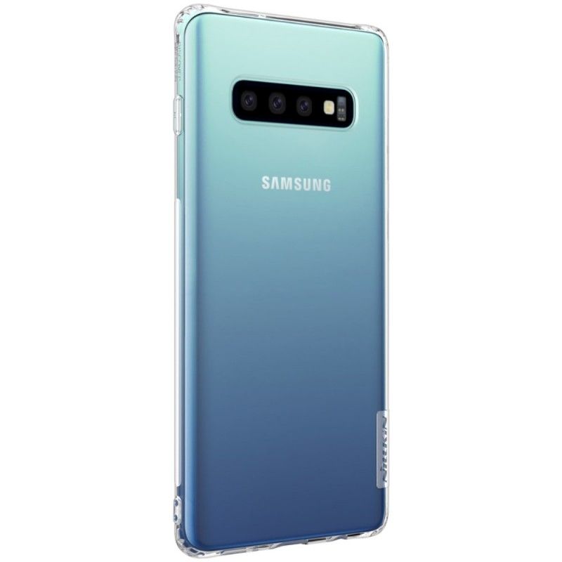 Hoesje Samsung Galaxy S10 Goud Wit Transparant Nillkin