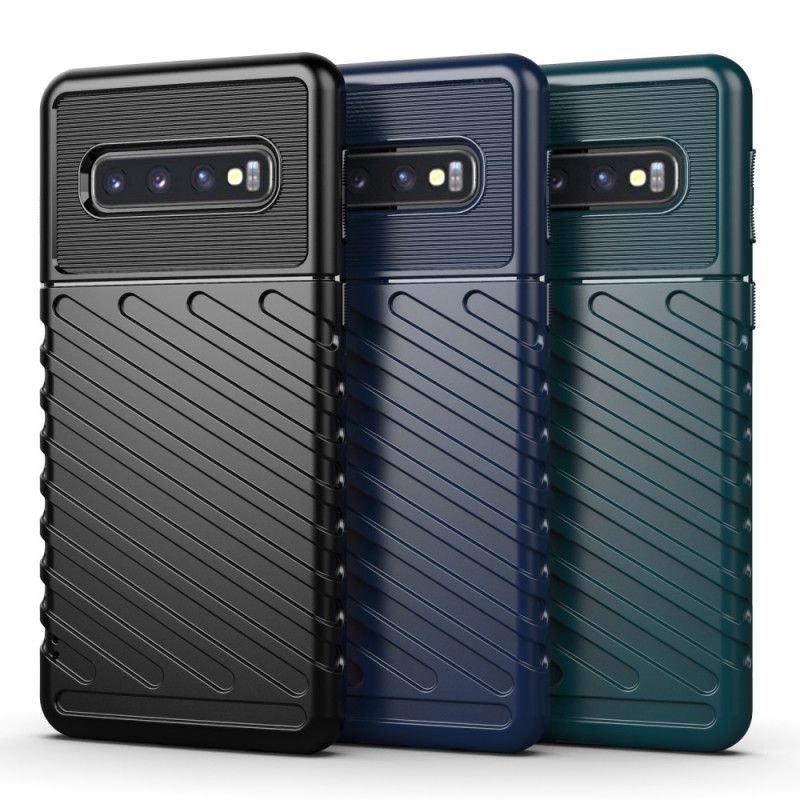 Hoesje Samsung Galaxy S10 Groen Zwart Donderreeks