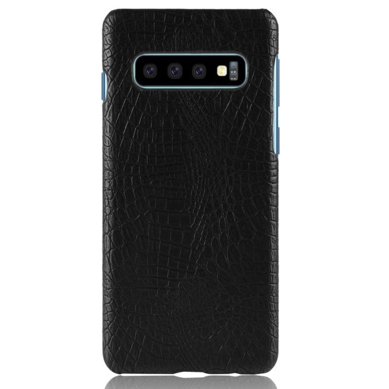 Hoesje Samsung Galaxy S10 Rood Zwart Krokodillenhuideffect