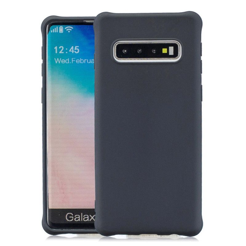 Hoesje Samsung Galaxy S10 Rood Zwart Zachte Matte Siliconen