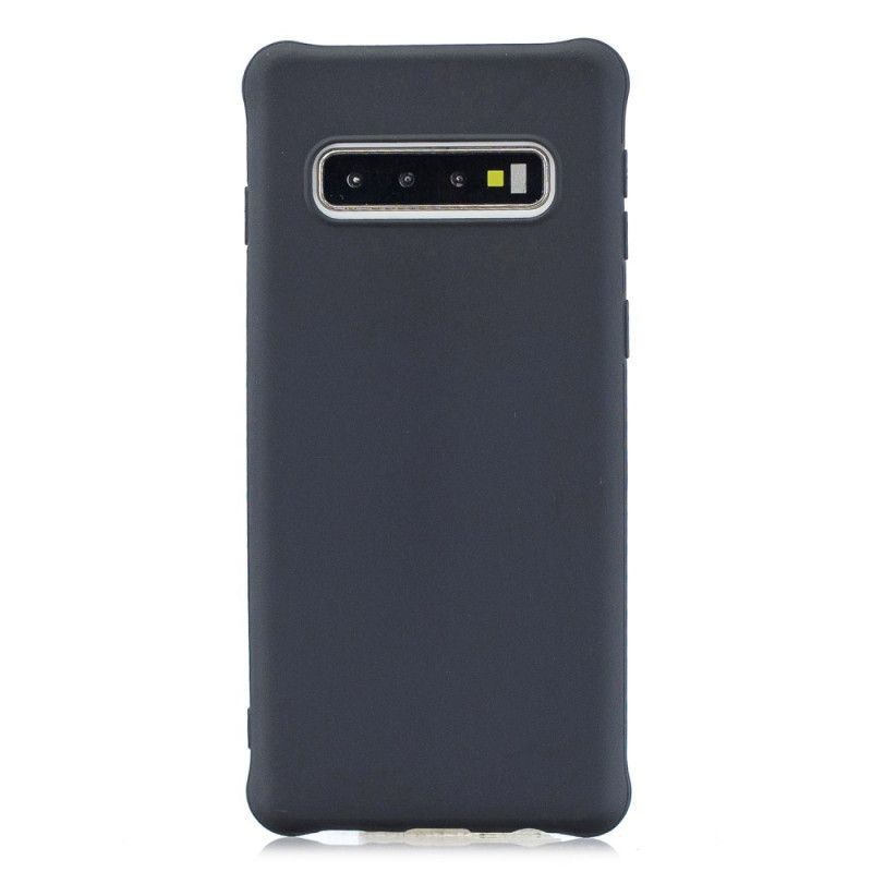 Hoesje Samsung Galaxy S10 Rood Zwart Zachte Matte Siliconen