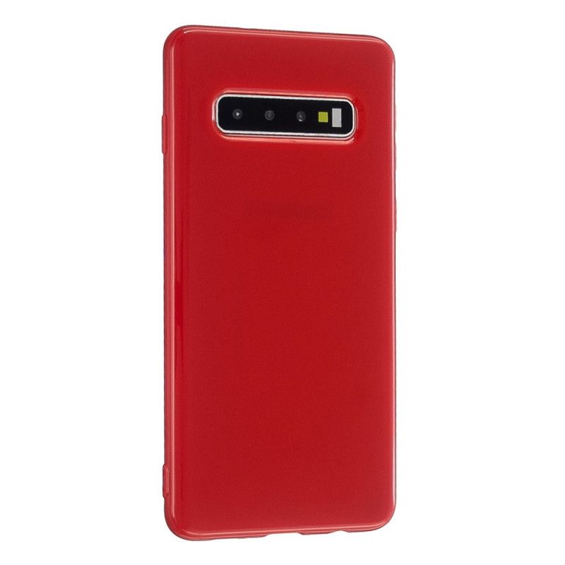 Hoesje Samsung Galaxy S10 Roze Rood Glanzend En Soepel