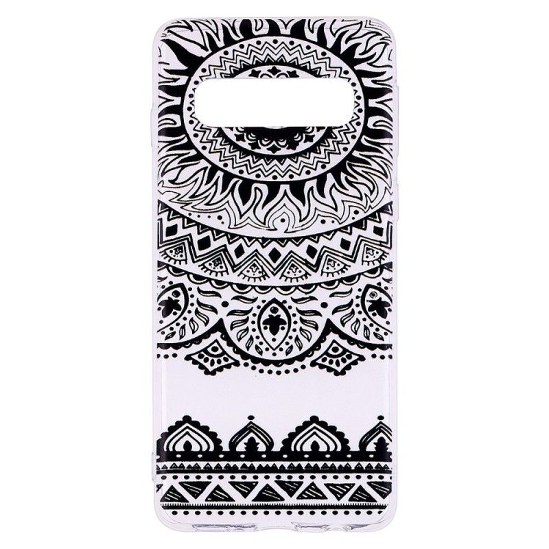 Hoesje Samsung Galaxy S10 Transparante Bloemen Mandala