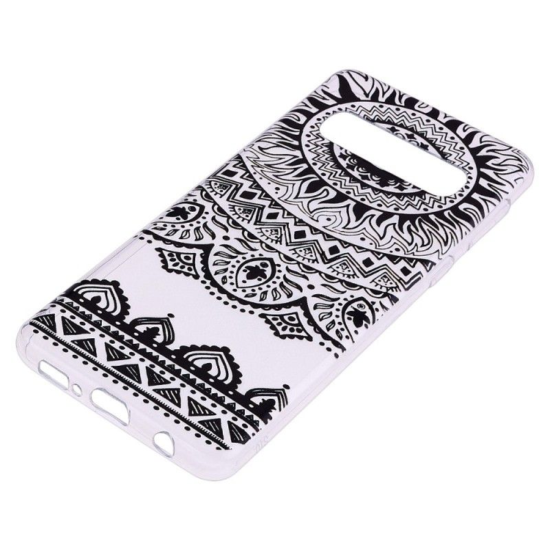 Hoesje Samsung Galaxy S10 Transparante Bloemen Mandala