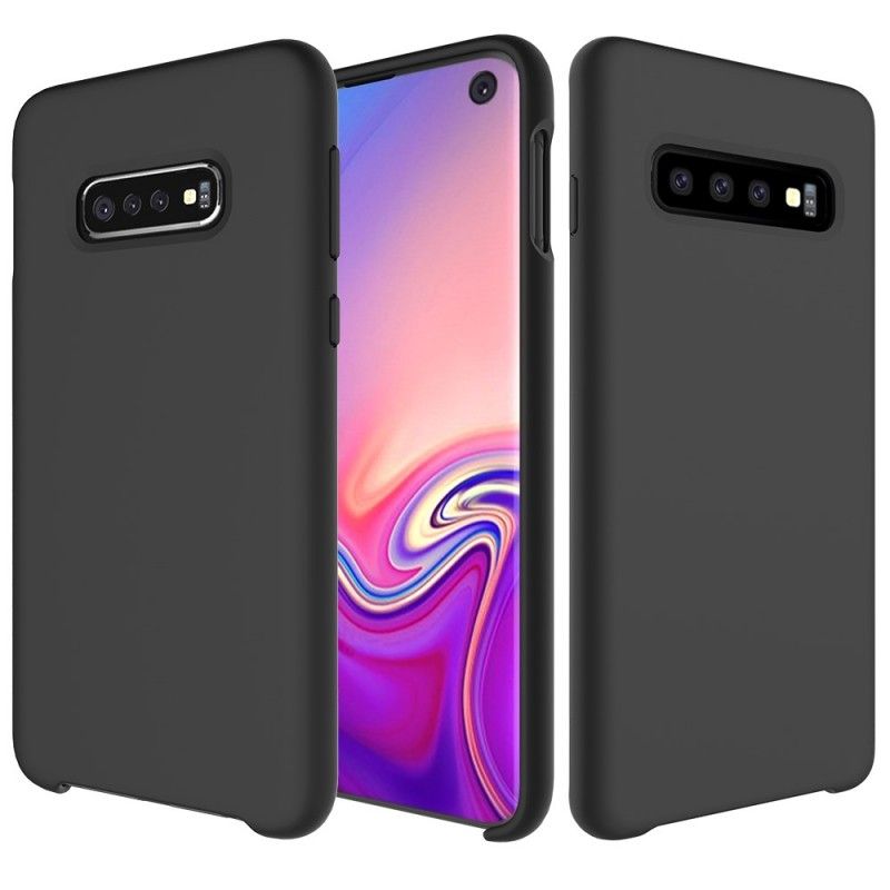 Hoesje Samsung Galaxy S10 Wit Zwart Matte Siliconen