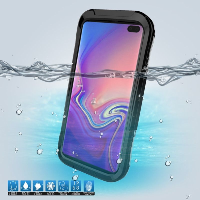 Hoesje Samsung Galaxy S10 Wit Zwart Waterdicht 10M