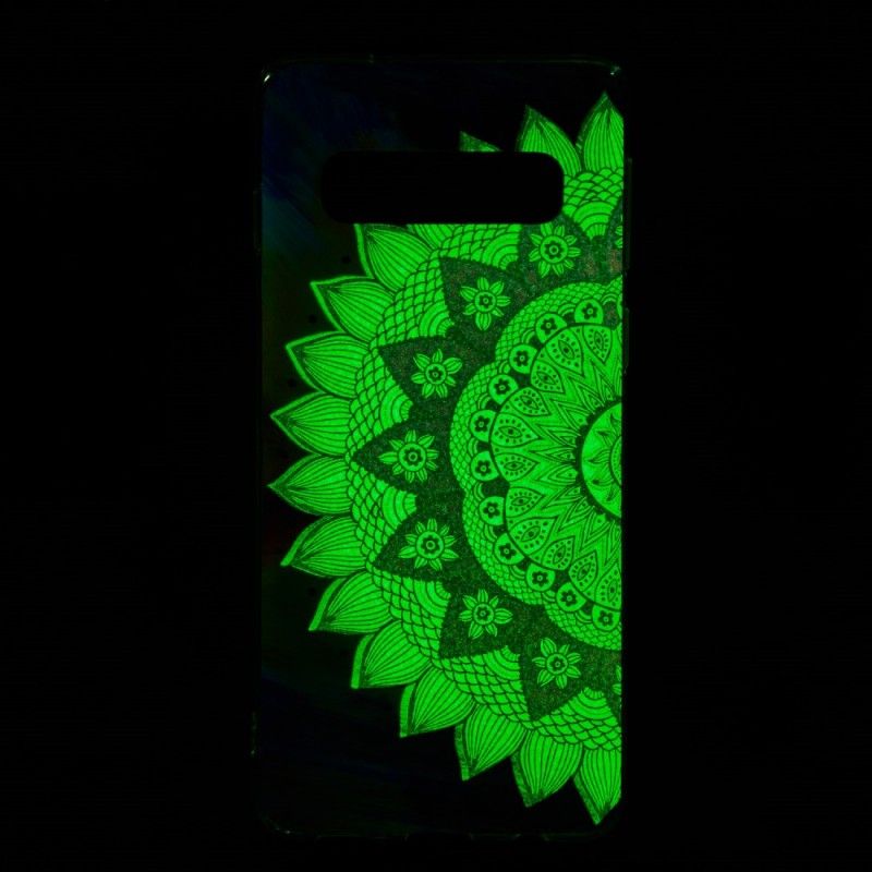 Hoesje voor Samsung Galaxy S10 Fluorescerende Mandala