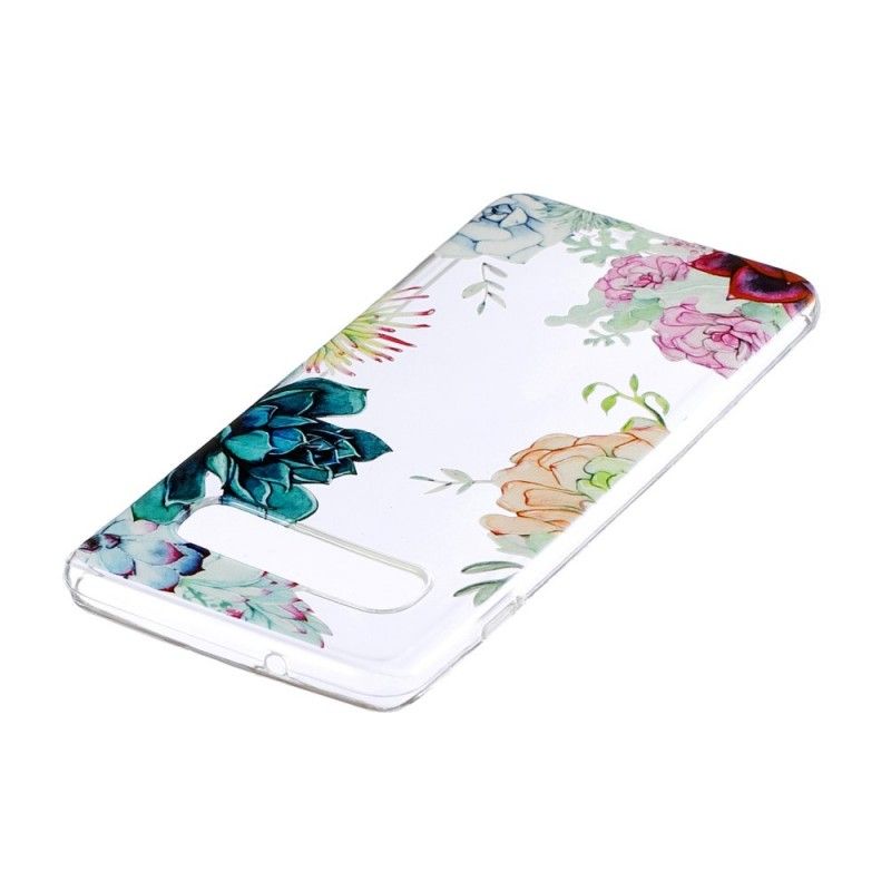 Hoesje voor Samsung Galaxy S10 Transparante Aquarelbloemen