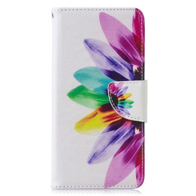 Leren Hoesje Samsung Galaxy S10 Telefoonhoesje Aquarelbloem