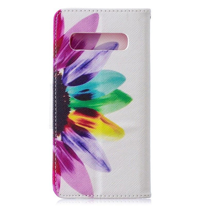 Leren Hoesje Samsung Galaxy S10 Telefoonhoesje Aquarelbloem