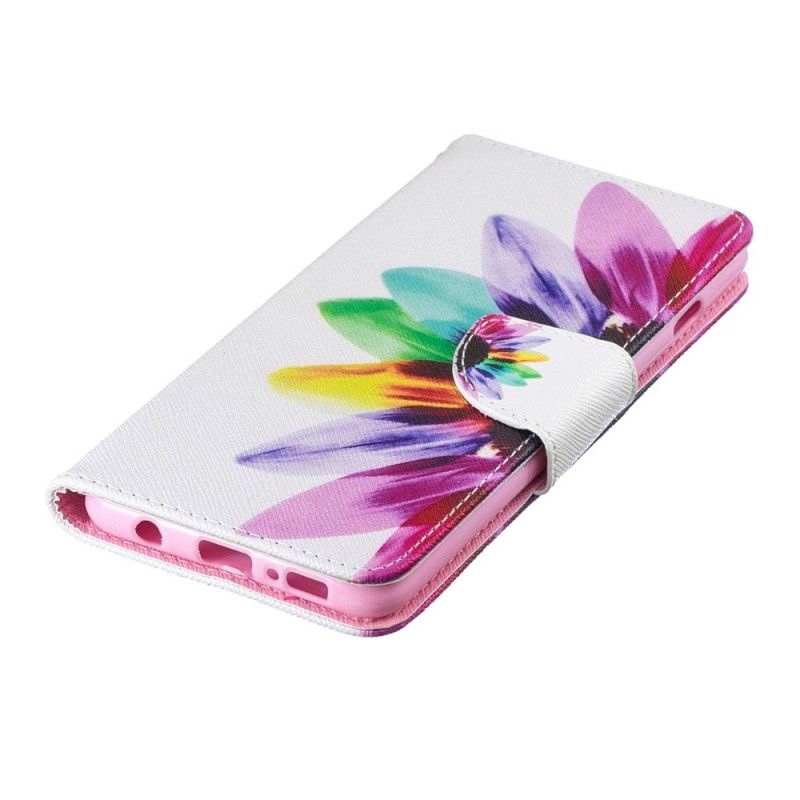 Leren Hoesje Samsung Galaxy S10 Telefoonhoesje Aquarelbloem