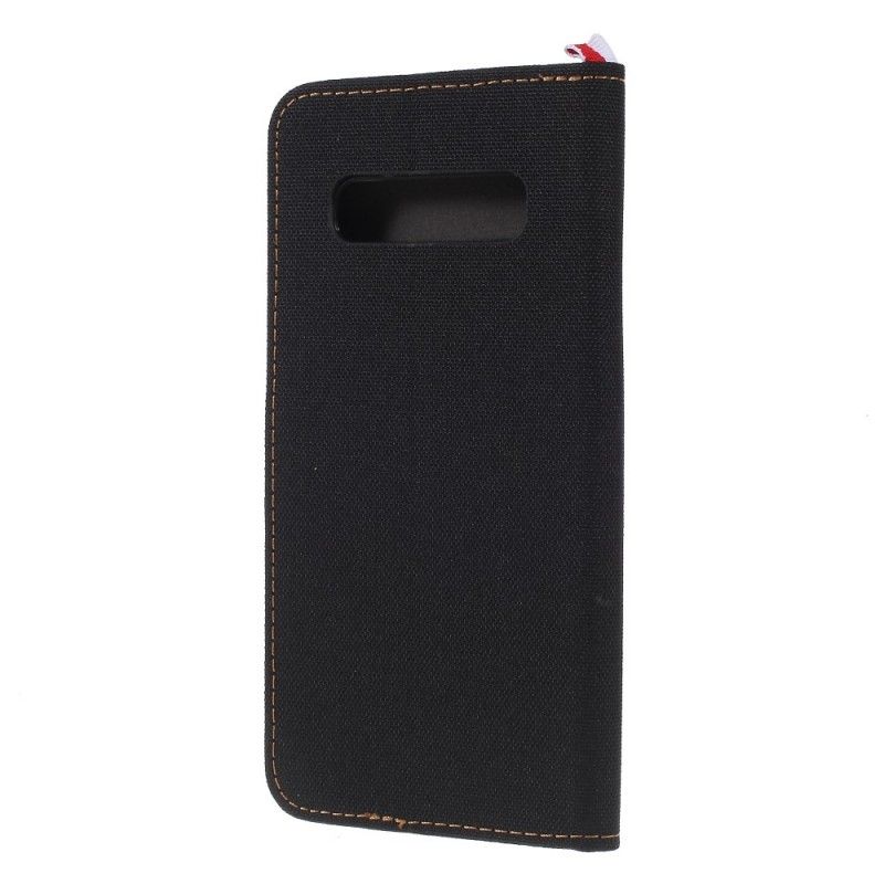 Leren Hoesje voor Samsung Galaxy S10 Denim & Leereffect