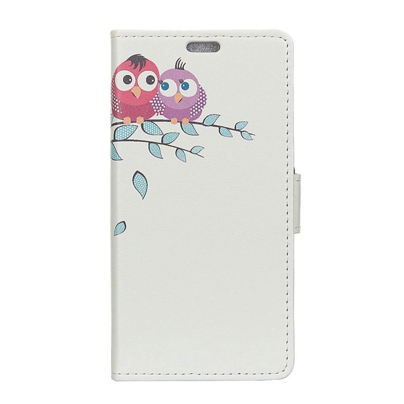 Leren Hoesje voor Samsung Galaxy S10 Paar Uilen In De Boom