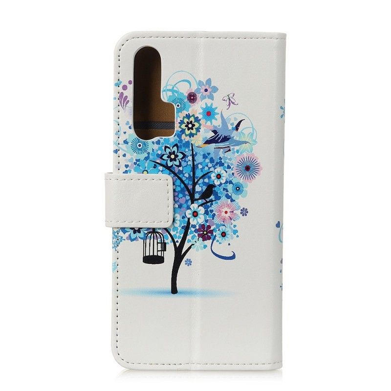 Bescherming Hoesje Honor 20 Pro Donkerblauw Bloeiende Boom