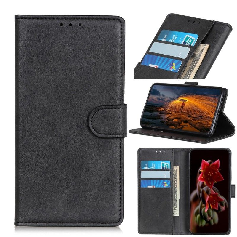 Flip Case Leren Honor 20 Pro Zwart Mat Leereffect