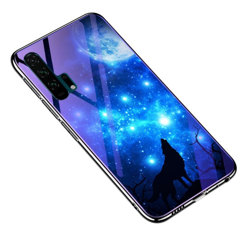 Hoesje Honor 20 Pro Donkerblauw Gehard Glas En Dierlijke Siliconen