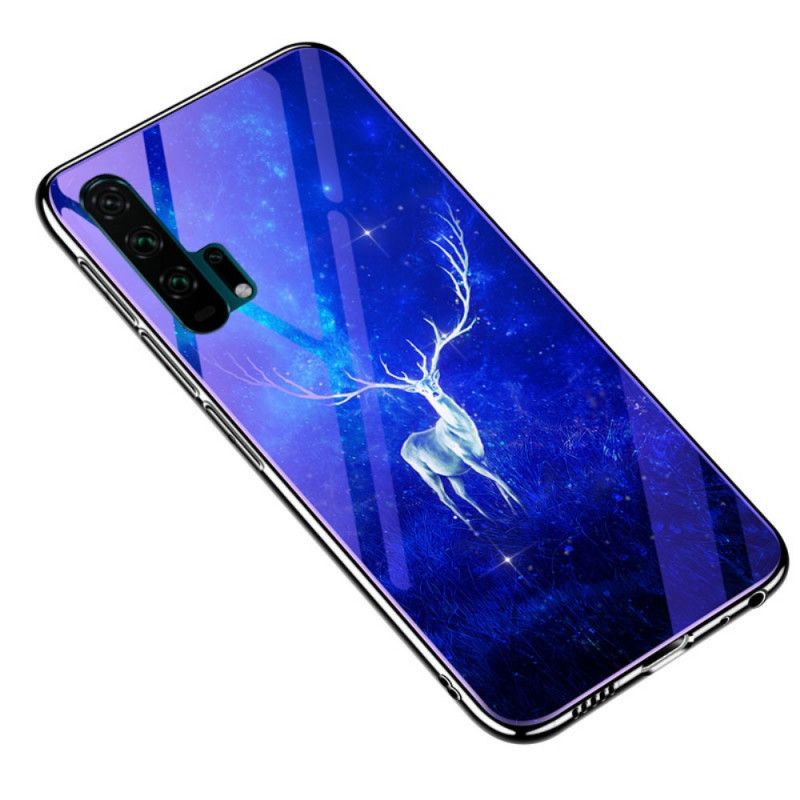 Hoesje Honor 20 Pro Donkerblauw Gehard Glas En Dierlijke Siliconen