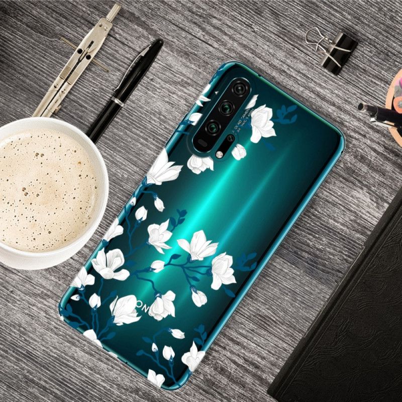 Hoesje Honor 20 Pro Witte Bloemen