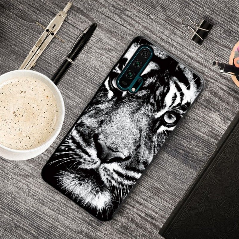 Hoesje Honor 20 Pro Zwart-Witte Tijger