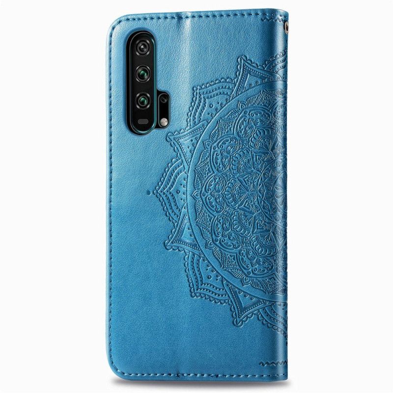 Leren Hoesje Honor 20 Pro Grijs Zwart Mandala Van Middelbare Leeftijd