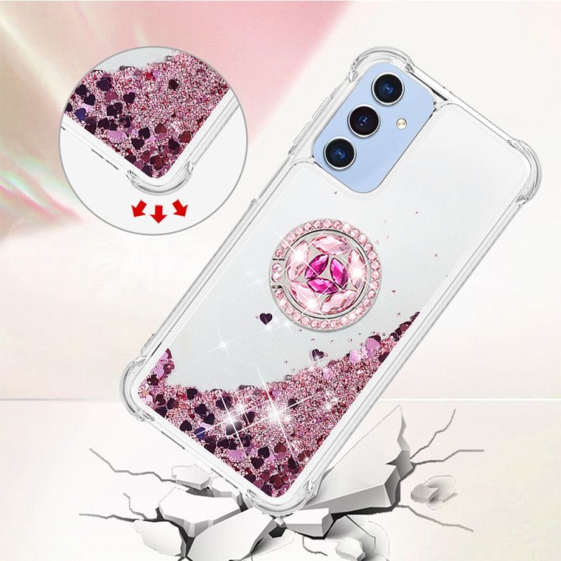 Case Hoesje Samsung Galaxy A15 5g Telefoonhoesje Steunring Met Vloeibare Glitter