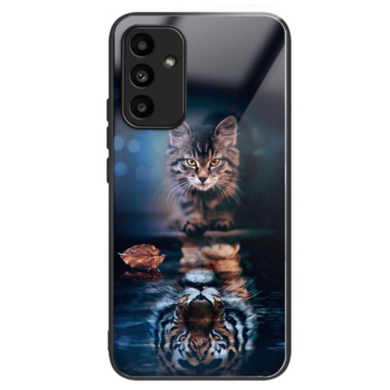 Cover Hoesje Samsung Galaxy A15 5g Telefoonhoesje Kat En Tijger Gehard Glas