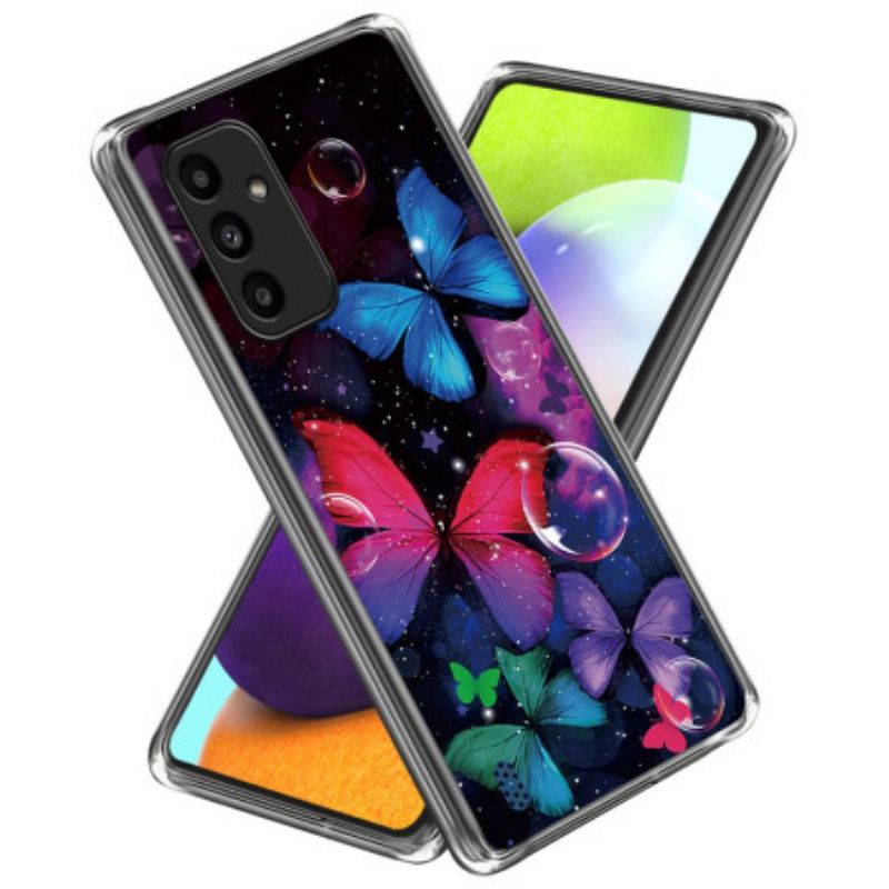 Cover Hoesje Samsung Galaxy A15 5g Telefoonhoesje Kleurrijke Vlinders