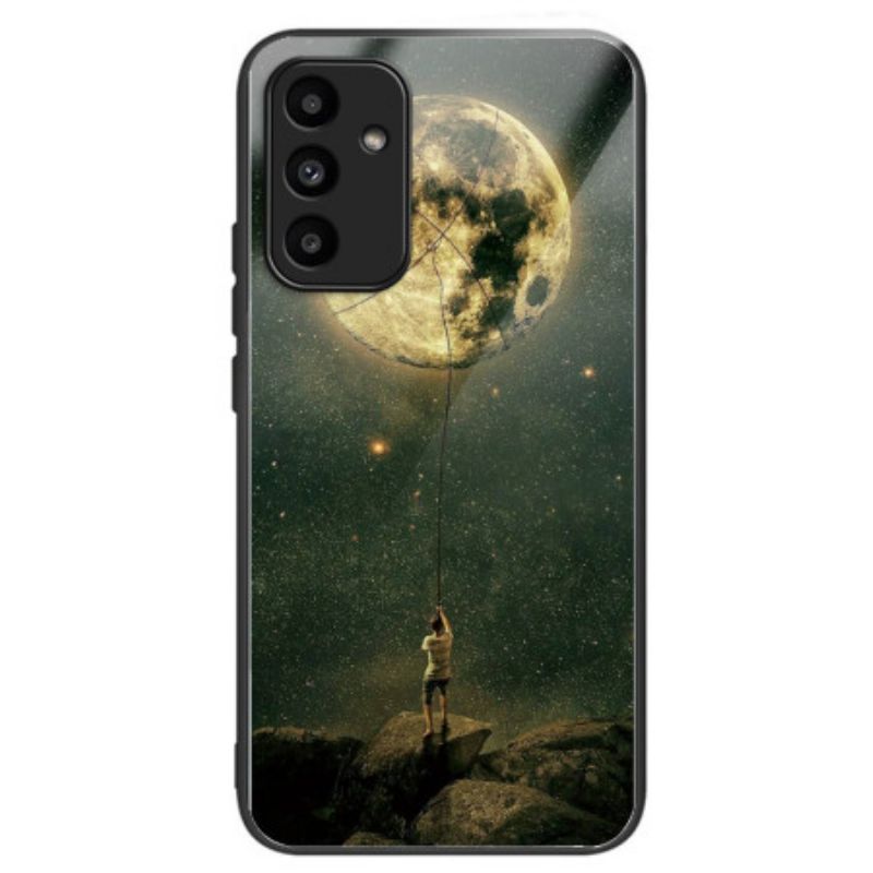 Cover Hoesje Samsung Galaxy A15 5g Telefoonhoesje Man En Maan Gehard Glas