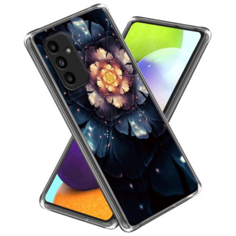 Cover Hoesje Samsung Galaxy A15 5g Telefoonhoesje Oranje Bloem