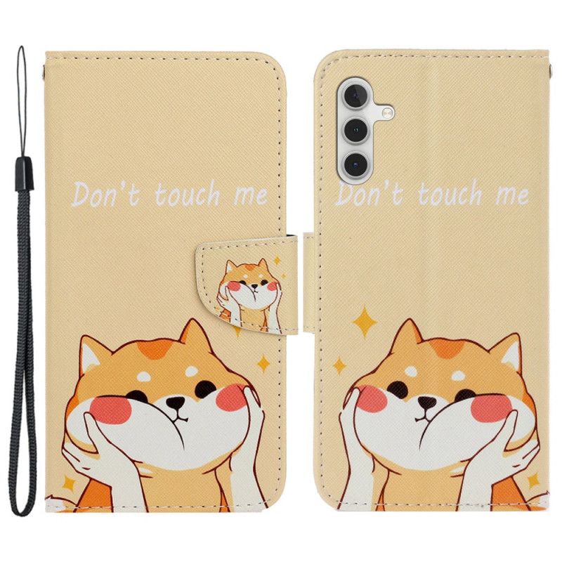 Flip Case Leren Samsung Galaxy A15 5g Akita-patroon Met Riem