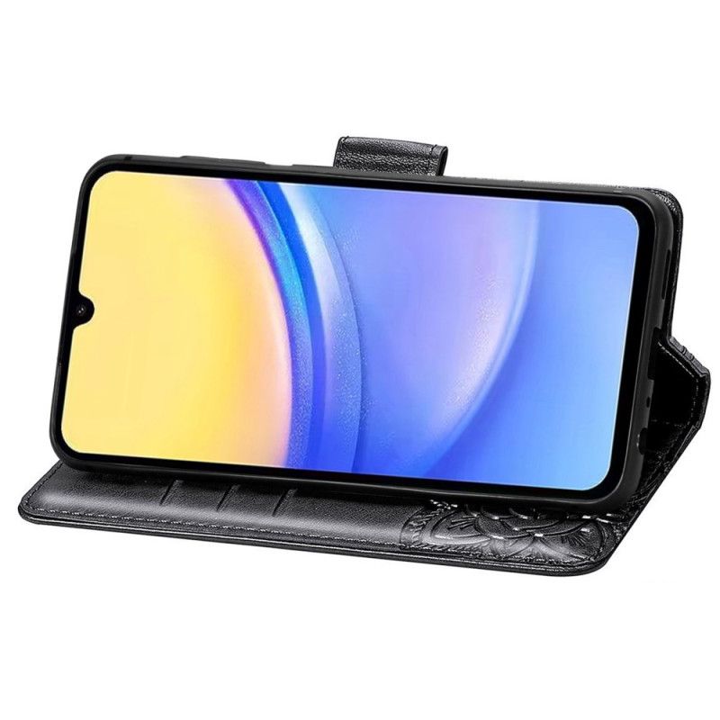 Flip Case Leren Samsung Galaxy A15 5g Barokvlinder Met Riempje