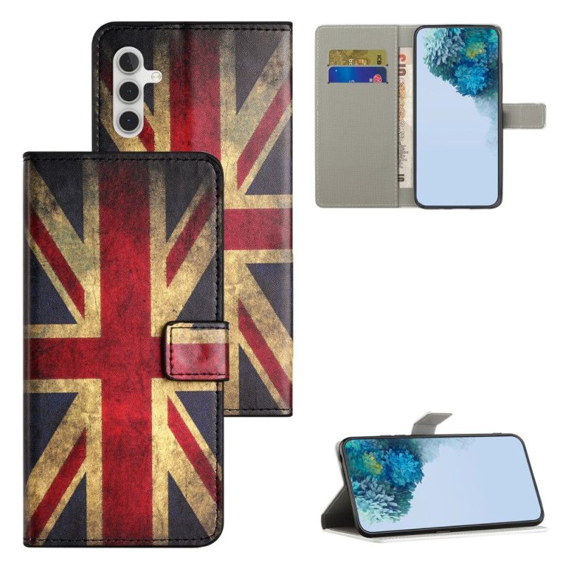 Flip Case Leren Samsung Galaxy A15 5g Vintage Engelse Vlag