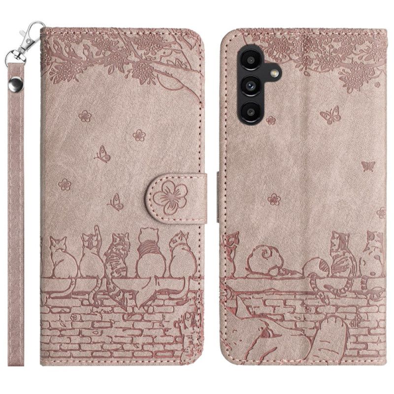 Folio-hoesje Samsung Galaxy A15 5g Telefoonhoesje Band Van Stringkatten