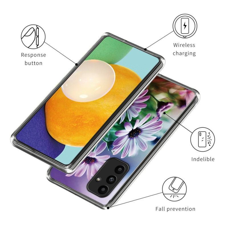 Hoesje Voor Samsung Galaxy A15 5g Paarse Chrysanten