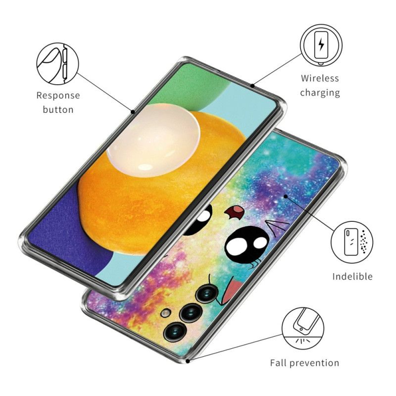 Hoesje Voor Samsung Galaxy A15 5g Regenboogkat