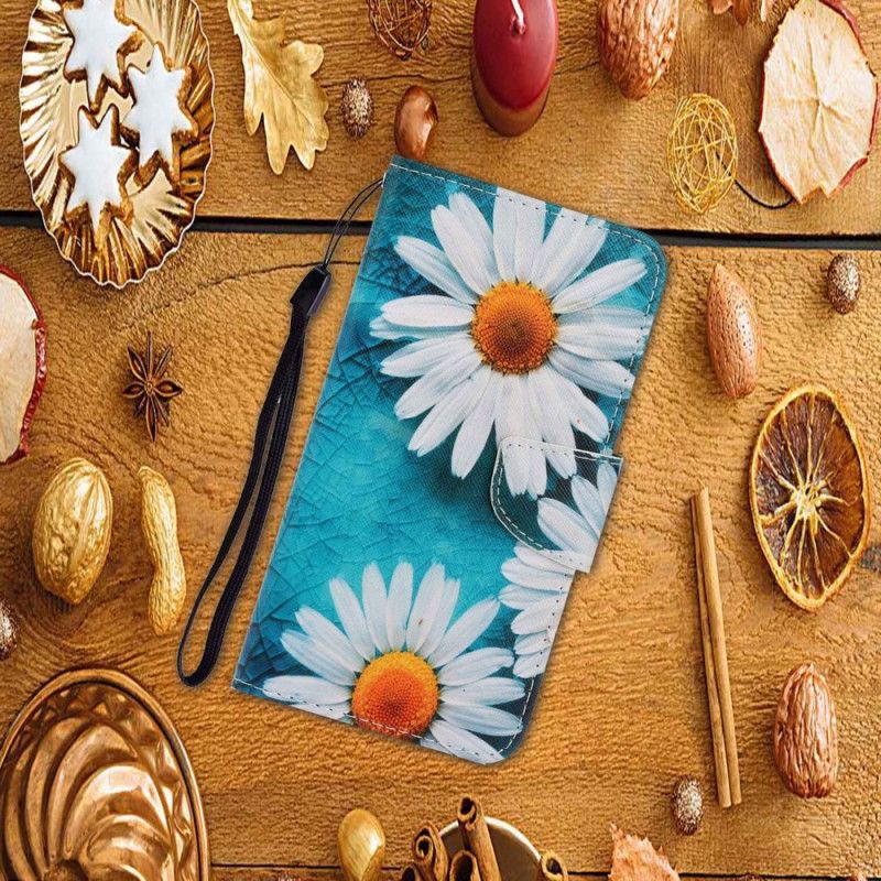 Leren Hoesje Voor Samsung Galaxy A15 5g Bandchrysant