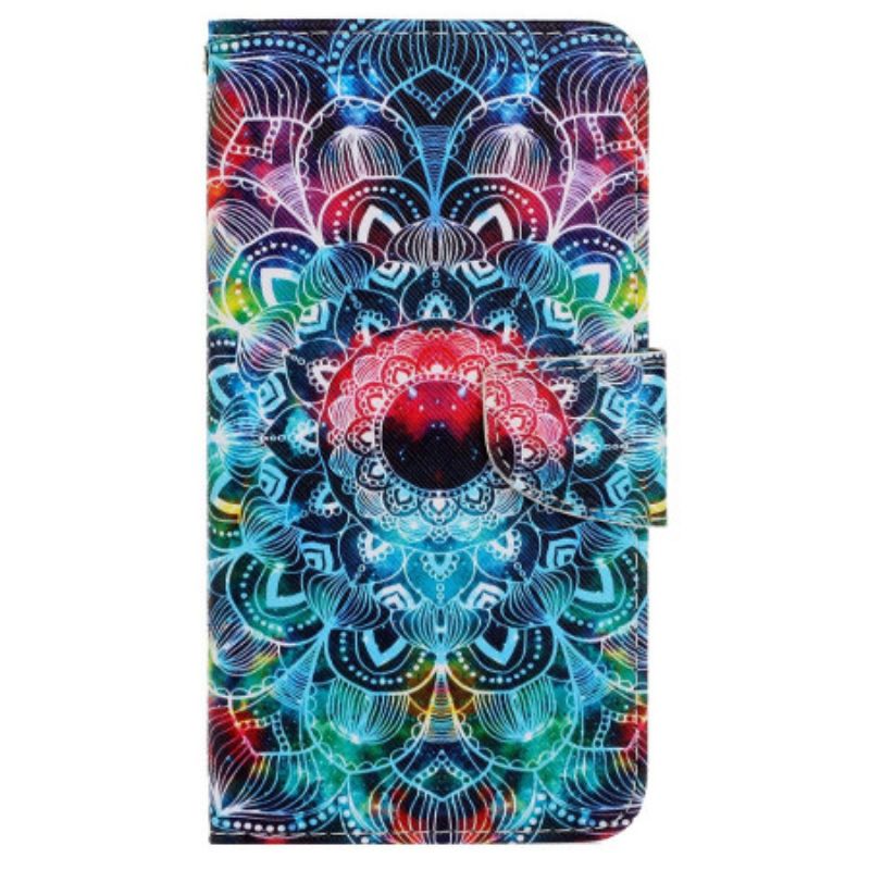 Leren Hoesje Voor Samsung Galaxy A15 5g Prachtige Mandala Met Riem